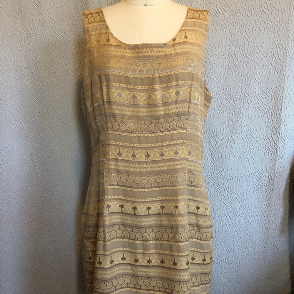 Donna Klein Collection vintage gold/tan dress